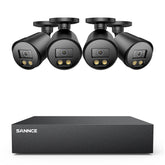 8 Channel 5MP Full-Color Security Camera System - Hybrid DVR, 4PCS Warm-Light Cameras, Outdoor & Indoor, Smart Motion Detection, Remote Access